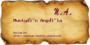 Muntyán Angéla névjegykártya